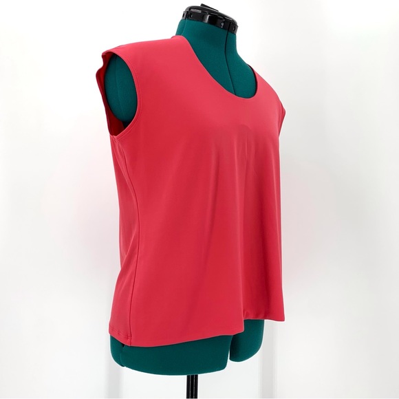 Allison Daley Coral Pink Sleeveless Round Neck Shell Top, Small - Picture 9 of 16